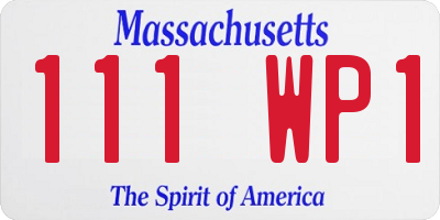 MA license plate 111WP1