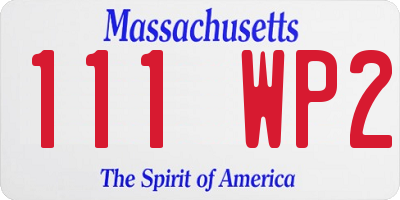 MA license plate 111WP2