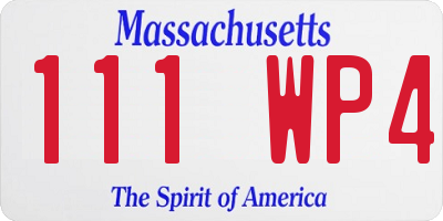 MA license plate 111WP4
