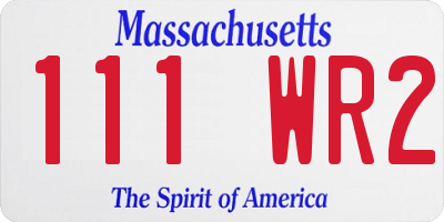 MA license plate 111WR2