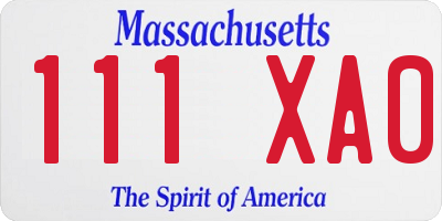 MA license plate 111XA0