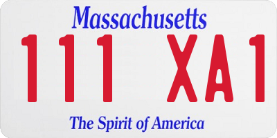 MA license plate 111XA1