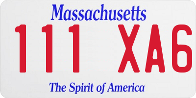 MA license plate 111XA6