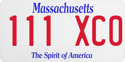 MA license plate 111XC0