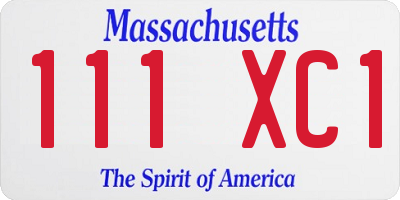 MA license plate 111XC1