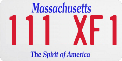 MA license plate 111XF1