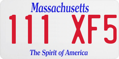 MA license plate 111XF5