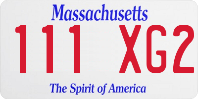 MA license plate 111XG2