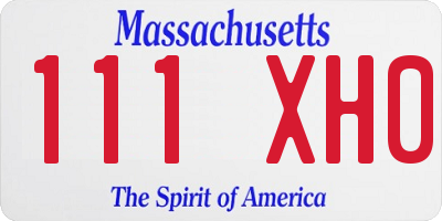 MA license plate 111XH0