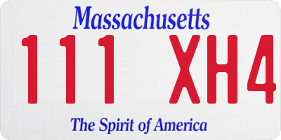 MA license plate 111XH4