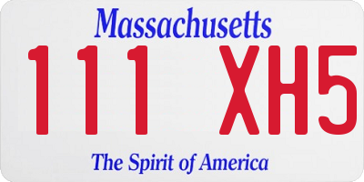 MA license plate 111XH5