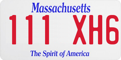 MA license plate 111XH6