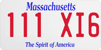 MA license plate 111XI6