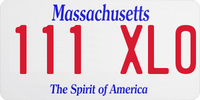 MA license plate 111XL0