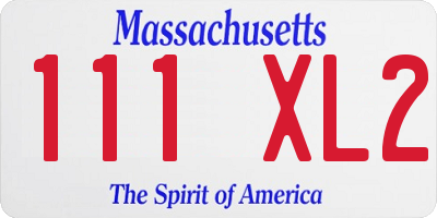 MA license plate 111XL2