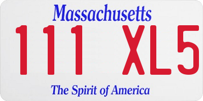 MA license plate 111XL5
