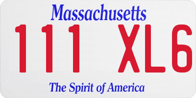MA license plate 111XL6