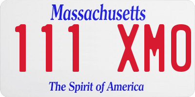 MA license plate 111XM0