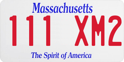 MA license plate 111XM2