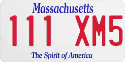 MA license plate 111XM5