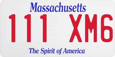 MA license plate 111XM6