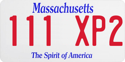 MA license plate 111XP2