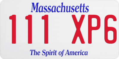 MA license plate 111XP6