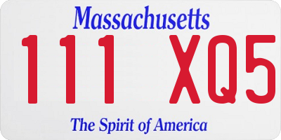 MA license plate 111XQ5