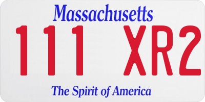 MA license plate 111XR2