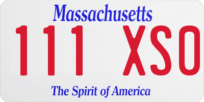 MA license plate 111XS0
