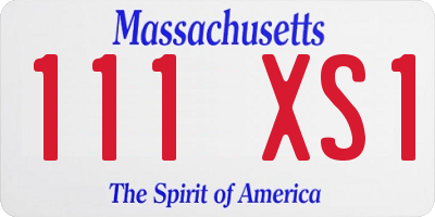 MA license plate 111XS1