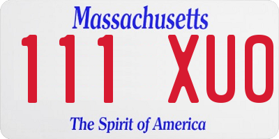 MA license plate 111XU0