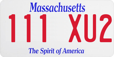 MA license plate 111XU2
