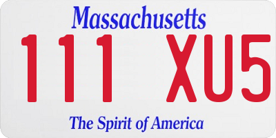 MA license plate 111XU5