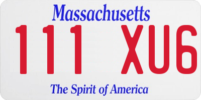 MA license plate 111XU6