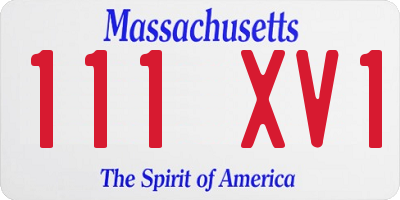 MA license plate 111XV1