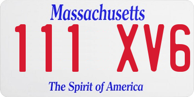 MA license plate 111XV6