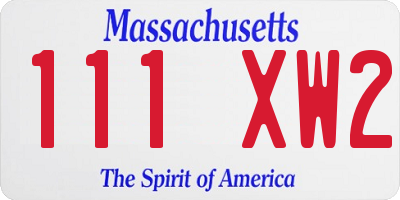 MA license plate 111XW2