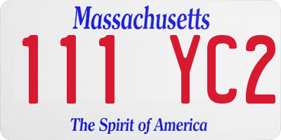 MA license plate 111YC2