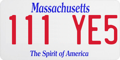 MA license plate 111YE5