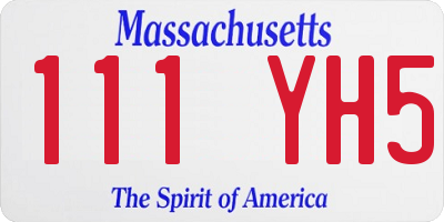 MA license plate 111YH5