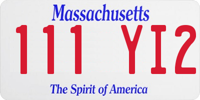 MA license plate 111YI2