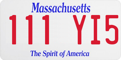 MA license plate 111YI5