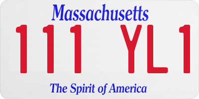 MA license plate 111YL1