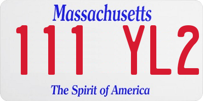 MA license plate 111YL2