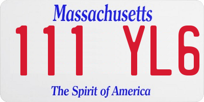 MA license plate 111YL6
