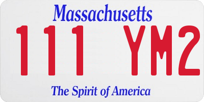 MA license plate 111YM2