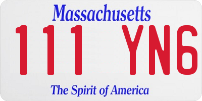 MA license plate 111YN6