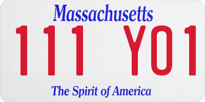 MA license plate 111YO1