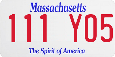 MA license plate 111YO5